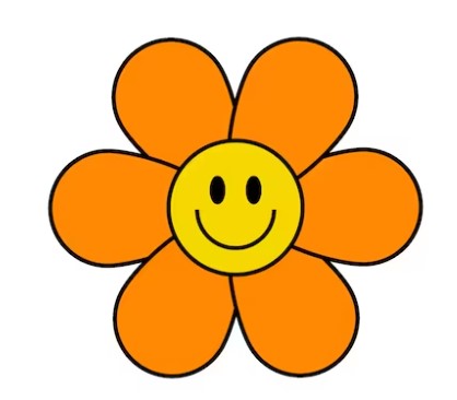 picture of the flower with smiley face